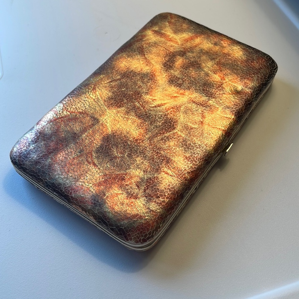 Maurices wallet metallic faux snakeskin